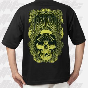 oversized black t shirt – neon skull graphic | d’outfits