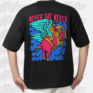 oversized black tshirt – never say never | d’outfits